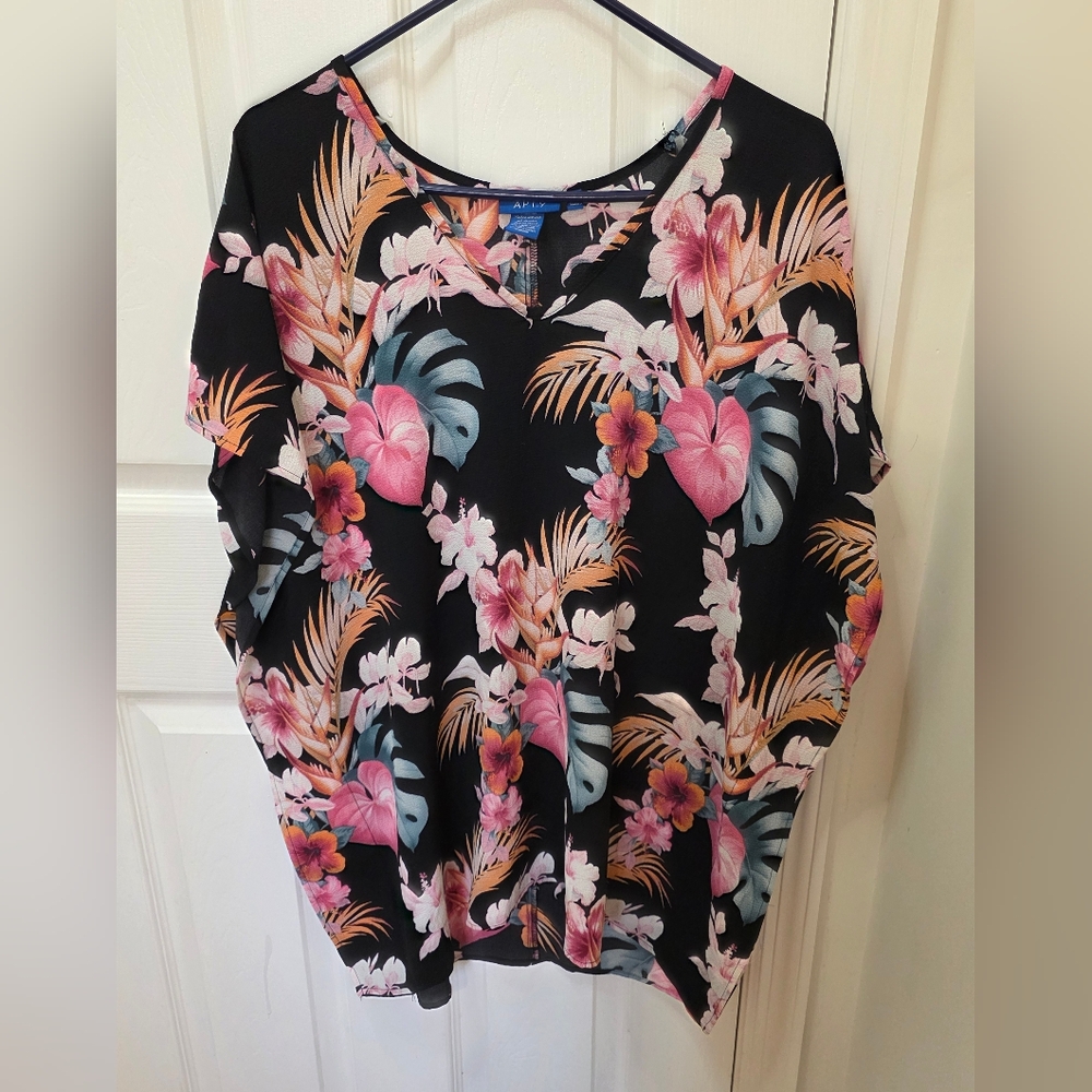Floral Black Top